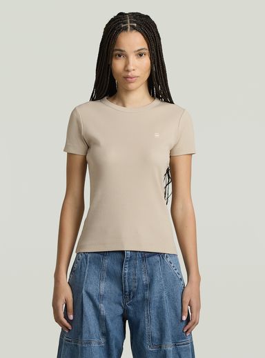 Rib Cap Sleeve T-Shirt